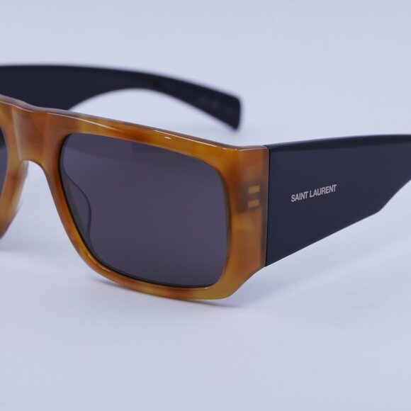 Saint Laurent SL635ACETATE 005 Sunglasses Havana Rectangle Frame, Grey Lenses - Picture 8 of 11